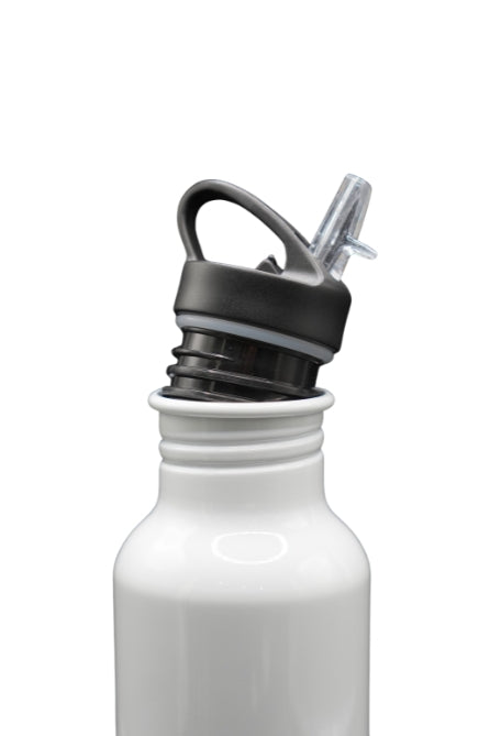 Botella Aluminio 600 ml con B Plegable blanca Orca (48 u)