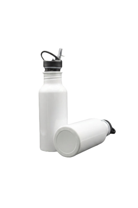 Botella Aluminio 600 ml con B Plegable blanca Orca (48 u)