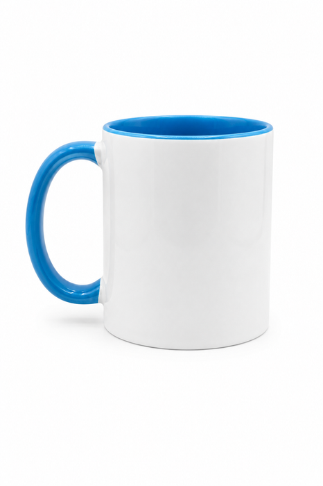 Tazón 11oz con color interno y asa azul para sublimación Orca (caja 36u)