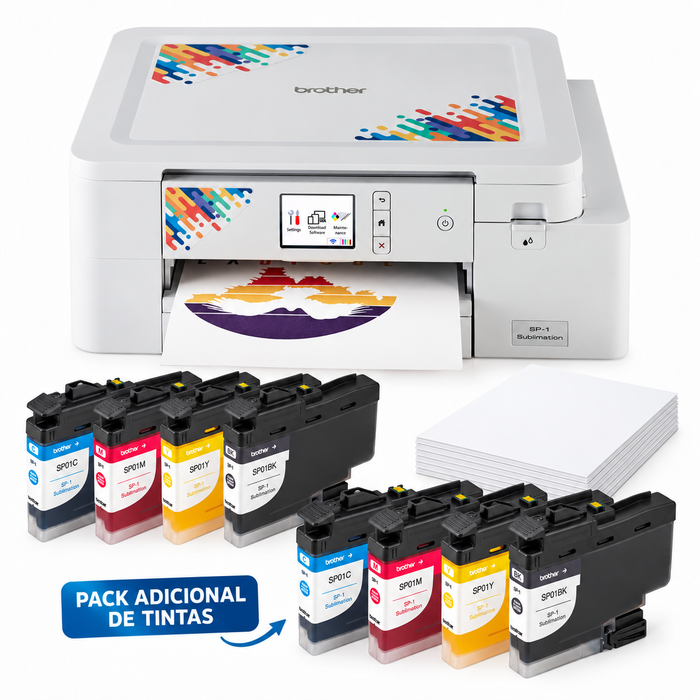 Pack Impresora de Sublimación Brother SP1 + 4 Cartuchos de Tinta CMYK