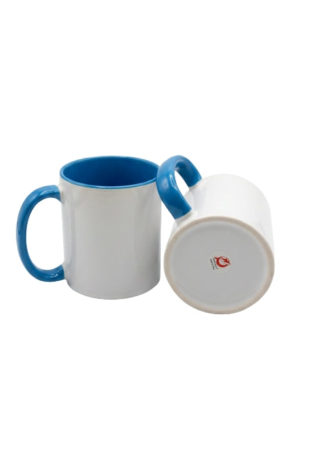 Tazón 11oz con color interno y asa azul para sublimación Orca (36 u)